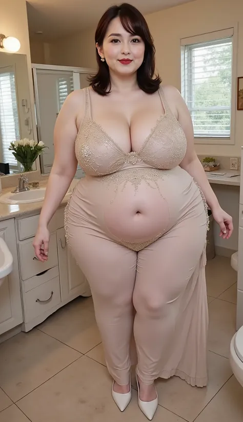Background:very dirty toilet(Filth,Tissue paper,syringe),wrinkles around the mouth due to aging, wrinkles around the eyes, 垂れきったsuper big boobs(Sagging condition: 10.5, length to the bottom:130.0,Softness:130.0), Dark red hair(Sagging condition: 10.5, leng...