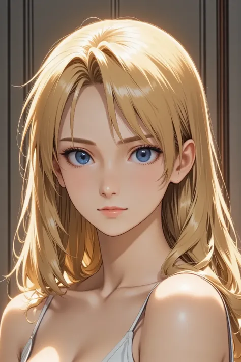 1girl, long hair, light smile, facing up, from side, full body