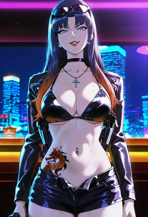 ,(1 girl),(solo), Hayama Reika \(Augmented Face\),Blue Eyes,dark haired,long hair at Boro-Yado,Queen,,1girl, Lashes, face, lips, makeup, Colorful Hair, parted lips, red lips, solo, straight hair, lipstick, nail polish, ear piercing, long hair, lipstick,Hot...