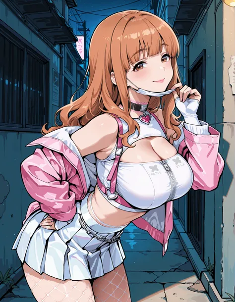 Score_9, score_8_up, score_7_up, source_anime, takebe saori, solo, blunt bangs, wavy hair, long hair, orange hair, brown eyes, large breasts, (best quality), (high quality), {masterpiece}, extremely delicate and beautiful, ultra-detailed, beautiful detaile...