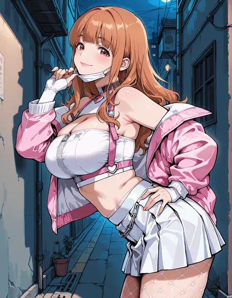 Score_9, score_8_up, score_7_up, source_anime, takebe saori, solo, blunt bangs, wavy hair, long hair, orange hair, brown eyes, large breasts, (best quality), (high quality), {masterpiece}, extremely delicate and beautiful, ultra-detailed, beautiful detaile...