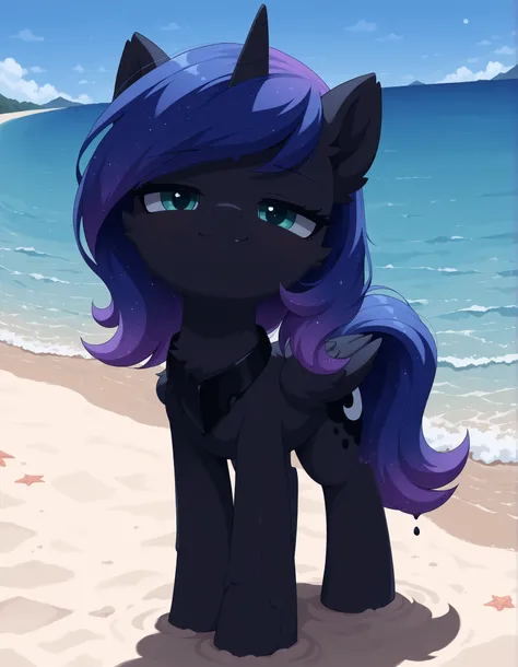 (Noxmauve:1.3),, masterpiece, best quality, amazing quality, very aesthetic, absurdres, newest, solo,
1girl, feral, feral pony, Woona, S1 Luna, Luna from Season 1 of My Little Pony, Young Luna, alicorn, horn, wings, (masterpiece), best quality, anime, sim...