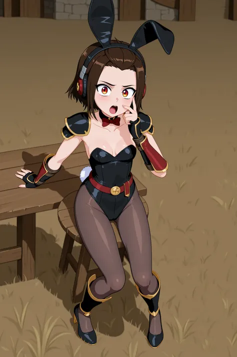 Azula , amber eyes . wavy dark brown hair strands above her shoulders. short hair. small breasts. huge hips. choker. | (medieval fantasy tavern:1.2), (zPDXL2, zPDXLxxx, score_9, score_8_up, score_7_up:1.2), rating_questionable, nsfw pin up art by Michael ...