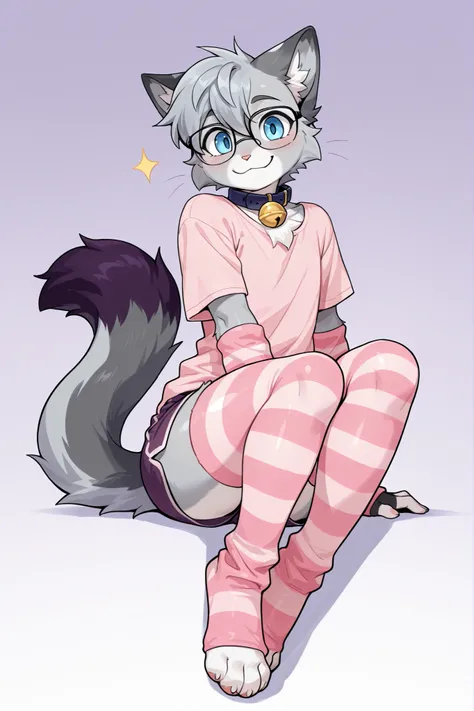 score_9, score_8_up, score_7_up, score_6_up, score_5_up, score_4_up, masterpiece, high quality, detailed, best quality, domestic cat, felid, feline, felis, egyptian mau, furry, anthro, nixuelle, grey fur, white fur, multicolored fur, grey hair, blue eyes, ...