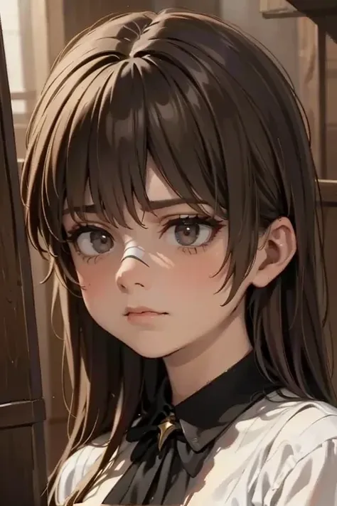 bandaged girl, detailed facial features, pained expression, layers of bandages, power ready to erupt, cinematic lighting, dramatic shadows, atmospheric fog, moody color palette, dark fantasy,digital painting,photorealistic,8K,HDR,physically-based rendering...