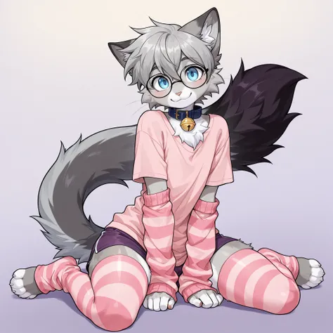 score_9, score_8_up, score_7_up, score_6_up, score_5_up, score_4_up, masterpiece, high quality, detailed, best quality, domestic cat, felid, feline, felis, egyptian mau, furry, anthro, nixuelle, grey fur, white fur, multicolored fur, grey hair, blue eyes, ...