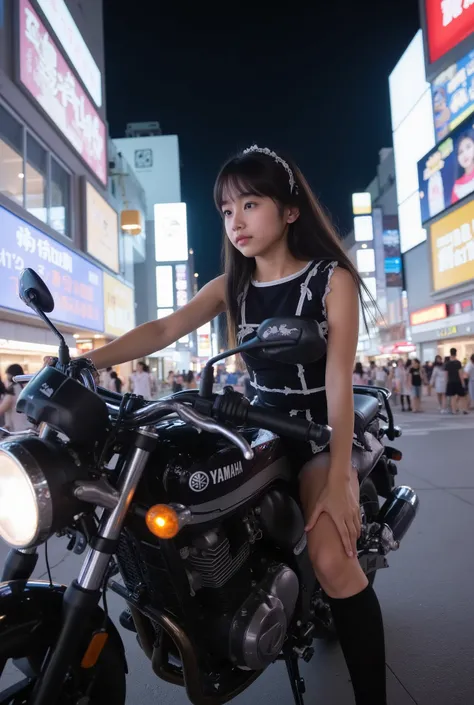 俯瞰撮shadow、the cutest middle school student in the world、super real, photorealistic, Dramatic scene , shadow, Global Illuminations, (Young Famous Japanese Idol Girl:1.5), A very beautiful and delicate Japanese girl, So cute、gothic lolita fashion, , big boob...