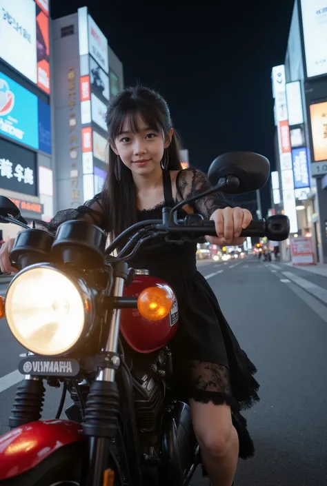 俯瞰撮shadow、the cutest middle school student in the world、super real, photorealistic, Dramatic scene , shadow, Global Illuminations, (Young Famous Japanese Idol Girl:1.5), A very beautiful and delicate Japanese girl, So cute、gothic lolita fashion, , big boob...