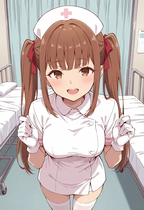 Score_9, score_8_up, score_7_up, source_anime, lyra (girumasu), solo, brown hair, twintails, hair ribbon, blunt bangs, sidelocks, brown eyes, (green eyes:0.8), (best quality), (high quality), {masterpiece}, extremely delicate and beautiful, ultra-detailed...