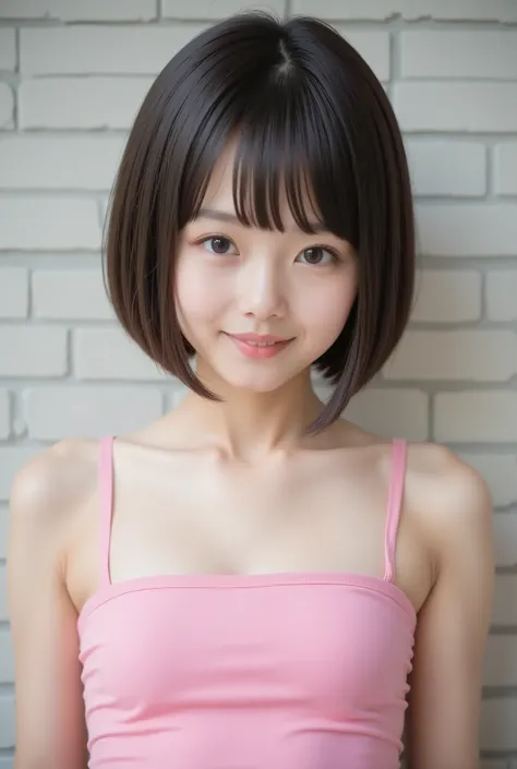 score_9, score_8_up, score_7_up, 8K, ultra-realistic, highly detailed, photo-like, studio photography portrait. Perfect lighting, soft shadows, lifelike skin texture, shallow depth of field.
A very skinny and very short Japanese high school girl. Short bro...