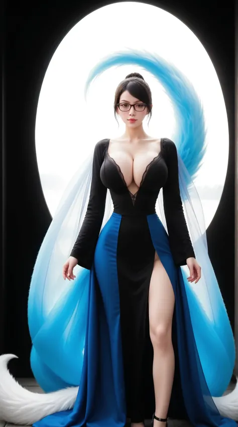 Full body Photo, full-length portrait of extremely perfect quality, front view, head-on view, front view, Standing straight, Facing front, well-lit face, slim heart-shaped face, extremely detailed body details, very perfect eyes, ultra realistic eyes, Two-...