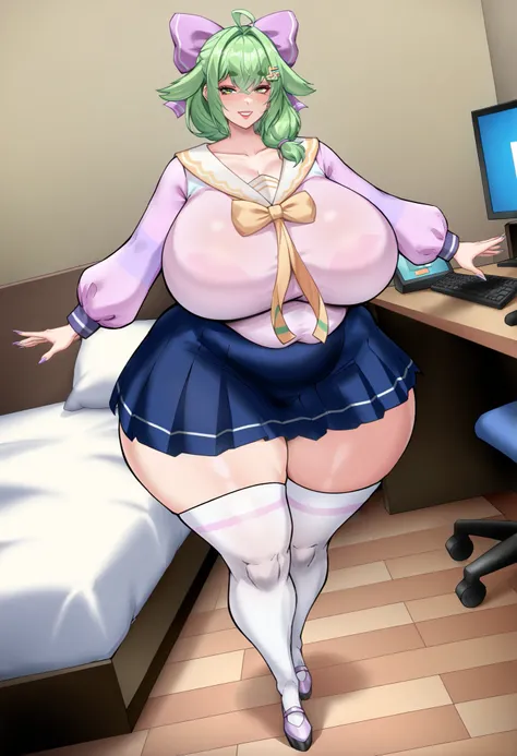 Masterpiece, best quality, high resolution, 1girl ,full body shot, (best quality), (ultra-detailed), (masterpiece, best quality:1.3), 1female, adult, Masterpiece, Best Quality, hi res,HD, detailed 1girl ,anime, mature female, indoors, smile, age 30 - 40 ,c...