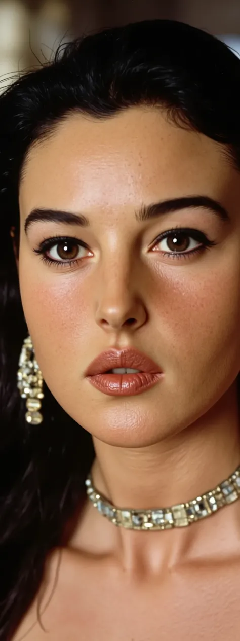 ((((eerily closeup molecularly detailed individual skin cells and cracks can be seen, hyperrealism, extremely deeply zoom in the face, she wears no brra underneath the dress,(((preternaturally mind-bendingly unprecedented close-up, her face literaaly squ...