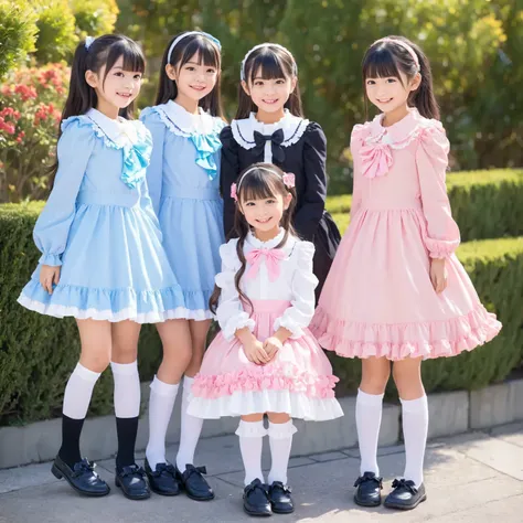 ((  Distant view,full body,standing:1.2)),Highest Quality, masterpiece, highest resolution, art work, super それにget used to it, many get used to it, get used to it, それにget used to it, 3k photos,,three noble women sit indoors across the street,. ((10 year ol...