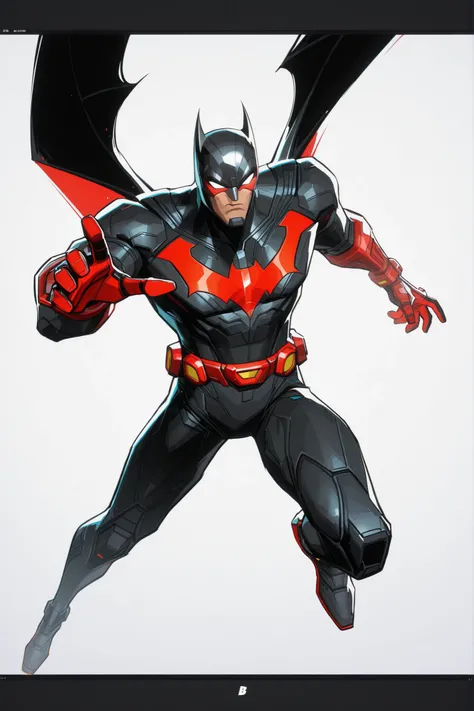 Full Batman bluish-black helmet design, high-tech helmet design, red visor screen, 2.5D cartoon style, 8K ultra HD, high quality, bold black outlines, white background, dynamic view, front view, concept art