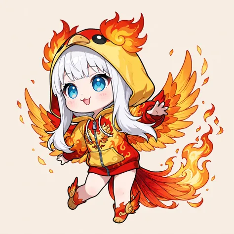 (masterpiece), (best quality), chibi, stylized, around 2.5 to 3 heads tall, small body, proportionally big head, official art style, thick outlines, clean lines, vibrant colors, cute, expressive,
1 (chibi girl),(solo),white hair,long hair,straight hair,bab...