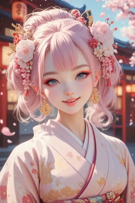 Cute girl in kimono