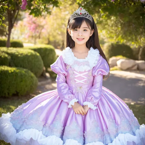 (( Distant Scenery,full body:1.0)),Highest Quality, masterpiece, highest resolution, Artwork, super それにget used to it, many get used to it, get used to it, それにget used to it, 3k photos,,3 Princesses,princess pastel silk satin victorian ball gown dress. ((1...