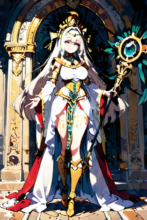 Appearance

Face: Celestia’s face is heart-shaped with delicate features, framed by her radiant, waist-length platinum blonde hair that glows faintly in the sunlight. Her almond-shaped eyes are a shimmering gold, giving her a divine and otherworldly appear...