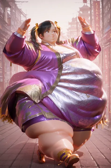 1girl, solo, masterpiece, best quality, Ling Xiaoyu, long hair, black hair, twin tails, brown eyes,, Asian, shirt, long sleeves, hair ornament, ribbon, hair ribbon, open clothes, shorts, open jacket, purple jacket, purple shorts, Chinese clothes, short dre...