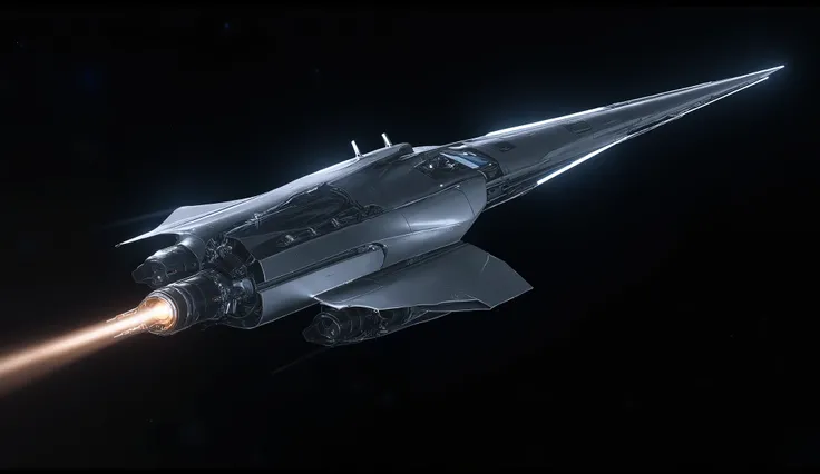 F1 interplanetary races take place in space, the car is made in the shape of a needle, with a jet engine at the back and shunting engines on the sides.