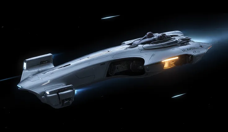 F1 interplanetary races take place in space, the car is made in the shape of a needle, with a jet engine at the back and shunting engines on the sides.