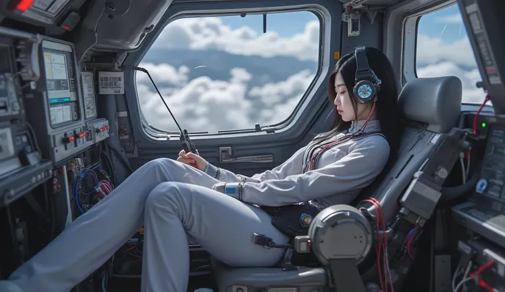 ((Meisterwerk)), best quality:1.2), jiyeon_de:1.2, Allein, 1 girl, semi-realistisch, 8k quality, (super Detail), (Highly detailed CG :1.3),
Future sf cyberpunk worldview, a robot battlefield, a brief break in the cdekpit,
(Cdekpit inside Robot Gundam:1.3)...