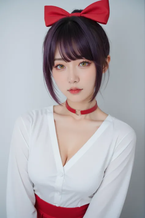 score_9, score_8_up, score_7_up.
white shirt, red short dress, long sleeves, red hair ribbon, red choker.
She's a cute and nasty cat girl, mechanical hoop staring at her anal pussy.
yellow eyes, upturned long eyeliner, long false eyelashes, purple hair, Si...