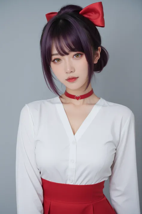 score_9, score_8_up, score_7_up.
white shirt, red short dress, long sleeves, red hair ribbon, red choker.
She's a cute and nasty cat girl, mechanical hoop staring at her anal pussy.
yellow eyes, upturned long eyeliner, long false eyelashes, purple hair, Si...