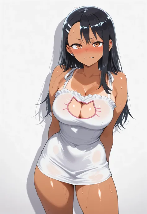 core_9, score_8_up, score_7_up, score_6_up, score_5_up, score_4_up, masterpiece, high quality, BREAK, 1girl, 1girl,, looking at viewer, nose blush, shiny legs, shiny body, shiny hair, clear skin, clear body, solo, thick thigh, thick thighs, solo, female, l...