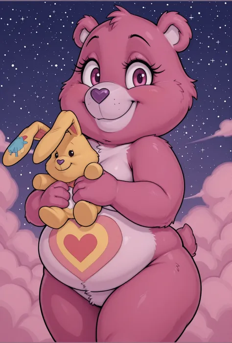 score_9, score_8_up, score_8, furry, solo, ((nude)), ((face focus)), ((little bear)), ((small size)), ((bottom view)), ((holding a large yellow stuffed rabbit in his hand)), cute, happy, ((smile)), ((chubby:1.5))),((white muzzle)),((white belly)),((dark pi...