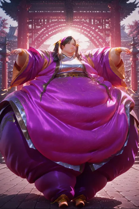 1girl, solo, masterpiece, best quality, retro art style, 1980s\(style\), Ling Xiaoyu, long hair, black hair, twin tails, brown eyes, Asian, yellow ribbon, olive skin, , hair slicked back, long hair, purple hairband, Japanese clothes, wide sleeves, purple p...