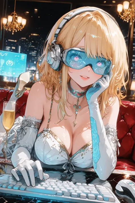 (( Futuristic Headphones 、reflective sunglasses、 holographic effect VR goggles、Glass Texture 、Transparent material、 Technology accessories)),最High Quality, masterpiece, bigfoot cartoon style production, Animated Acetate Tiles 、5 ml anatomically acc...