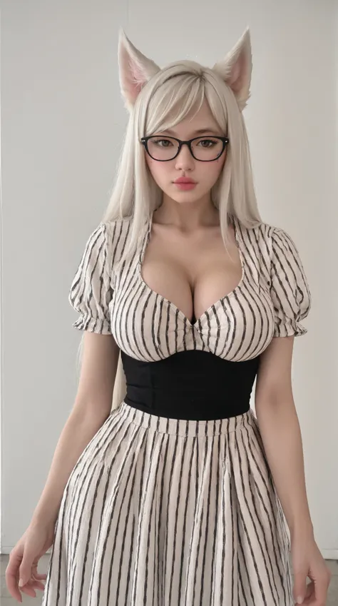 Full body Photo, full-length portrait of extremely perfect quality, front view, head-on view, front view, Standing straight, Facing front, well-lit face, slim heart-shaped face, extremely detailed body details, very perfect eyes, ultra realistic eyes, Two-...