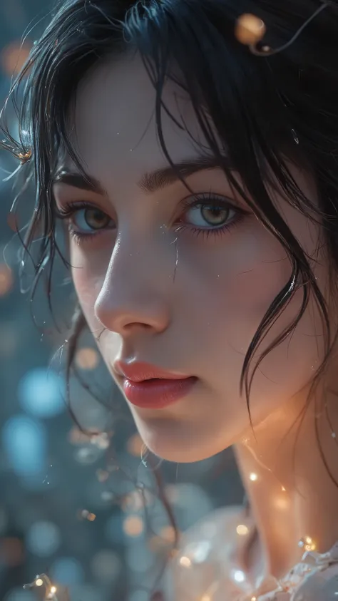 Amazing portrait of a woman who is 30 years old and an adult and a sexy woman in a bedroom with a beautiful detailed face emphasised by some amazing makeup happy vibes beauty smile open mouth confident wearing an orange maxi dress with floral patterns and ...