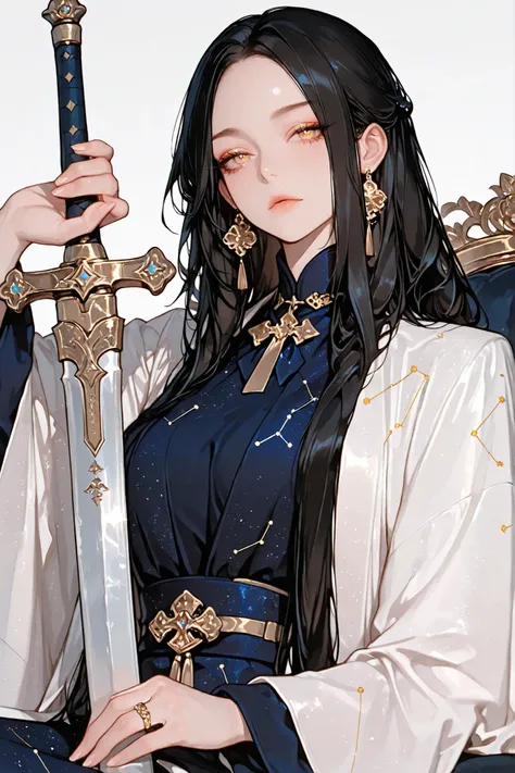(Masterpiece Level:1.2, Highest Quality), 
(Meticulously Detailed CG, Ultra-Detailed), 
(Extremely Detailed and Beautiful:1.1), (Perfect detail:1.1),
Solo, Only one girl, elegant female posture,
very long hair, black hair, no bangs:1.2, forehead, soft droo...