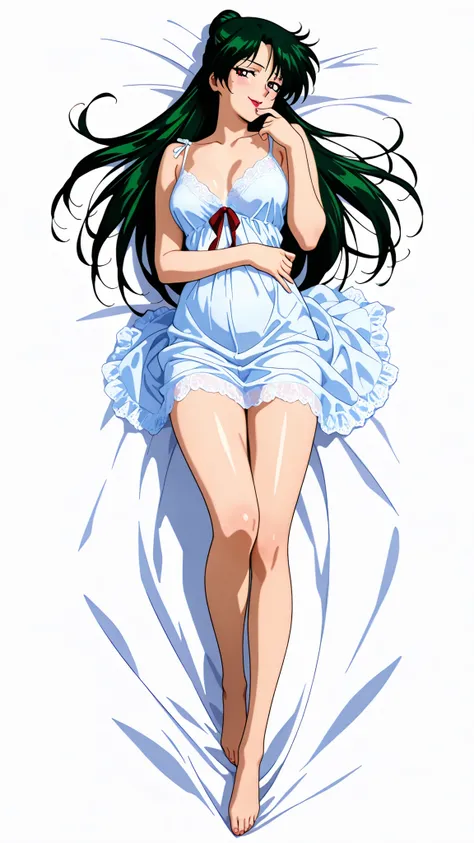 masterpiece, amazing quality, best quality, ultra-detailed, 8K, illustration, clear skin, ultra-detailed-eyes, soft skin, very awa, very as2, soft body, 1990s \(style\), official art, 1girl,solo,mature woman, tall woman, setsuna meiou, long hair, red eyes,...