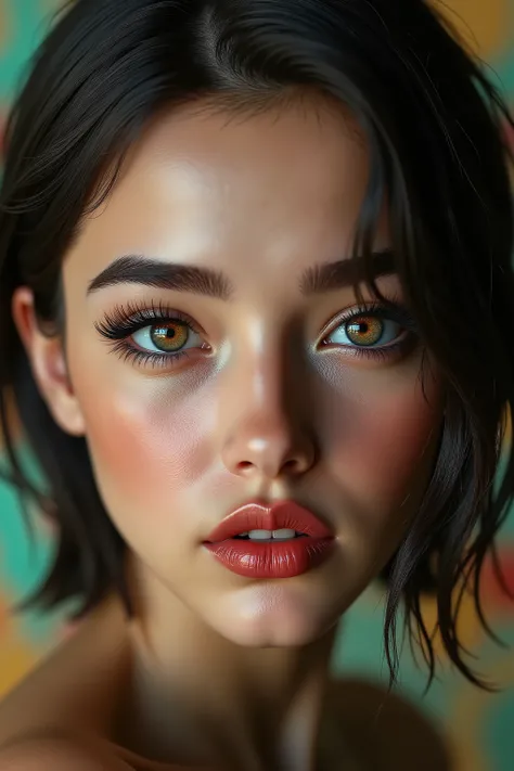 realistic (photorealistic Realism) , (Key Directive: - "The priority is the anatomical accuracy and texture of the materials" - "Ultra-sharp human eyes with biological accuracy") (ultra realistic texture details: velvety skin, hair), (dark hair (short hair...