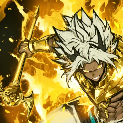 masterpiece, high quality, ultra-detailed, dark skinned, gold claws, male character,