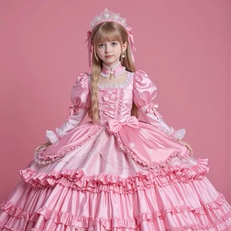 ,Highest Quality, masterpiece, highest resolution, Artwork, super それにget used to it, many get used to it, get used to it, それにget used to it, 3k photos,,((10 year old girl)),Get used to the ultra-fine young face,The three are princesses,Long Ball Gown Dress...