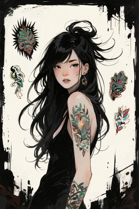 2D ART, 1girl, hyper detailed gouache painting, portrait illustration, Flat style, High-quality, high definition, illustration, gougoupaintleaves:1.5, long_hair, detailed face, simple white background, picture book character, FRESHIDEAS Illustration No. 12