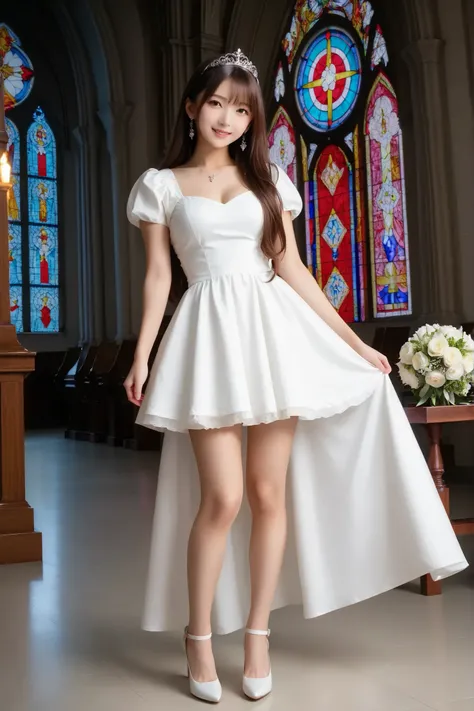 core_9, score_8_up, score_7_up, super detailed, 32K, masterpiece, Highest Quality, super high definition ,nsfw, OFFICIAL ART, photorealistic, cute Japanese girl, (((super long hair、brown hair))), Small Faces, big boobs, natural makeup, cute faces getting c...