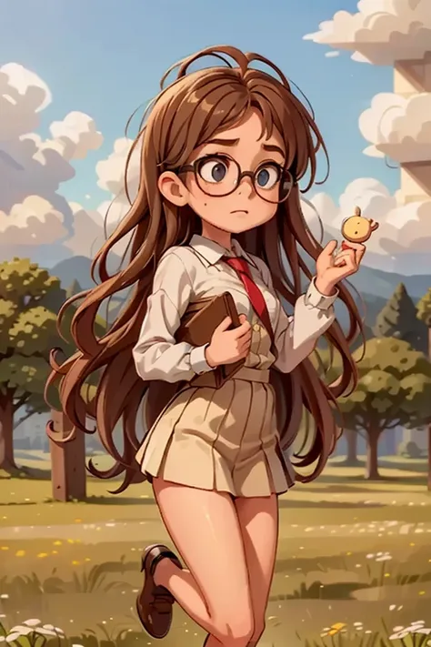 Dreamlike Childhood – The Philosopher Child Art Style: Dreamlike illustration with pastel tones and floating elements In an endless meadow, a child with oversized gold-rimmed glasses gazes at the sky. Clouds morph into animals, equations, and fears. Toys l...