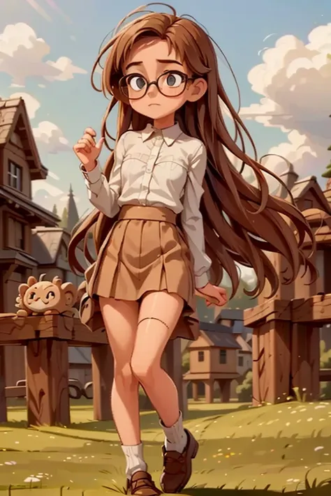 Dreamlike Childhood – The Philosopher Child Art Style: Dreamlike illustration with pastel tones and floating elements In an endless meadow, a child with oversized gold-rimmed glasses gazes at the sky. Clouds morph into animals, equations, and fears. Toys l...