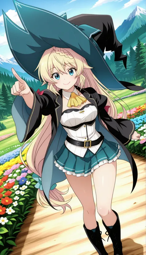 (perfect hands, perfect anatomy), anime face, Aizawa Azusa (Slime Taoshite 300-nen, Shiranai Uchi ni Level Max ni Nattemashita), azusa-default, 1girl, solo, cute face, long hair, blonde hair, very long hair, braid, (low-tied long hair:1.3), sidelocks, hai...