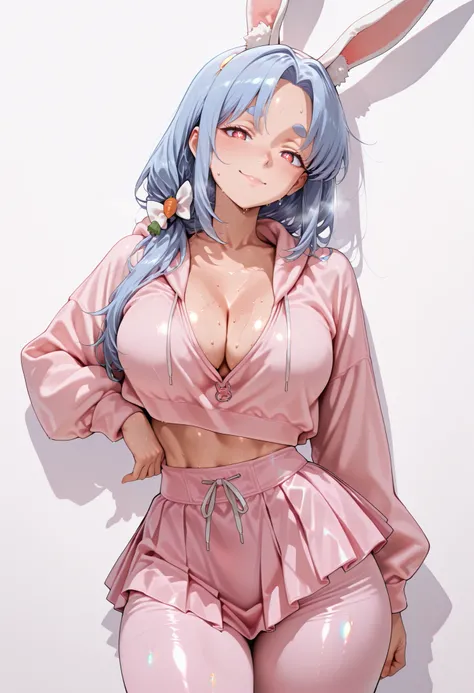 score_9, score_8_up, score_7_up, uncensored, source_anime, 1girl, mature female, pekomamadef, thick eyebrows, bunny-shaped pupils, rabbit ears, animal ear fluff,pekomamadef, thick eyebrows, bunny-shaped pupils, rabbit ears, animal ear fluff,, bow, carrot ...