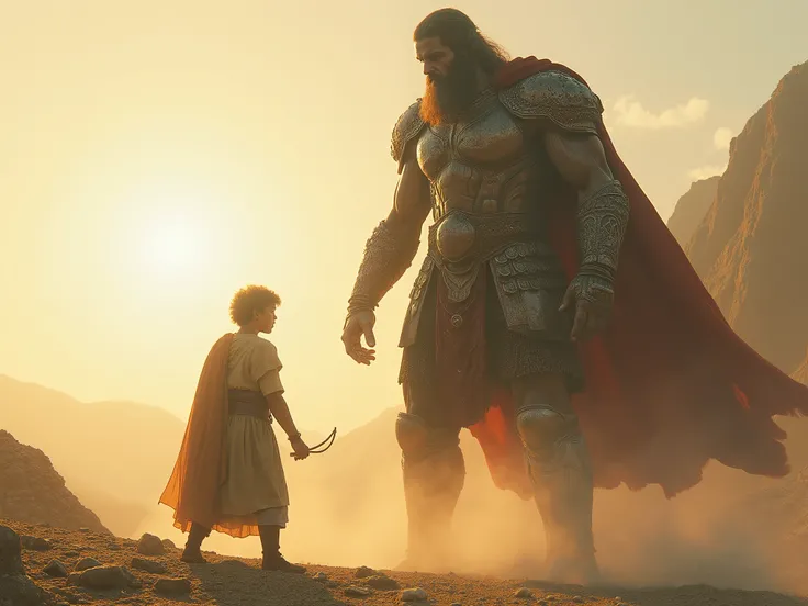  David in front of Goliath . 