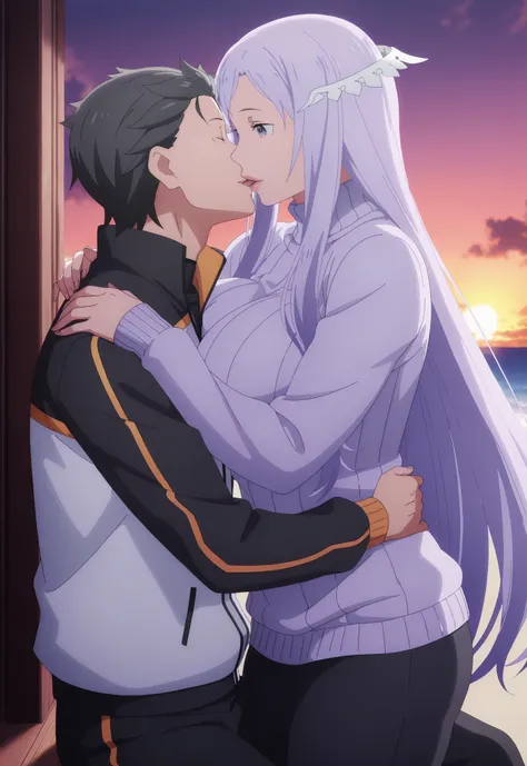 anime screencap, anime coloring, detailed background, screencap, quinella, 1girl, adult female, long hair, light purple hair, purple eyes, glamorous bodies, attractive bodies, big Curvy, Slutty, Neat, huge breasts, thick thighs, Toned thighs, ((black turtl...