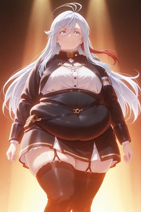 plump,obese,hyper fat,hyper obese,WeightImmobile,score_9,score_8_up,score_7_up,extremely detailed,ultra-detailed,official art,professional lighting,masterpiece,top quality,great quality,very beautiful,absurd,latest,best quality,4K.1 girl,「86-EIGHTY-SIX」,Vl...