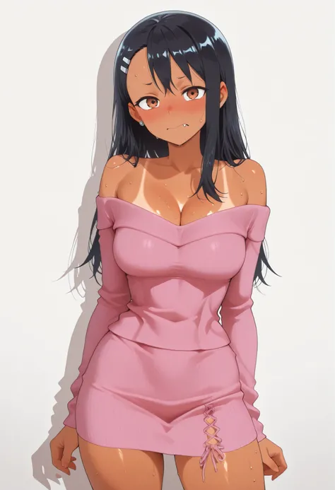 core_9, score_8_up, score_7_up, score_6_up, score_5_up, score_4_up, masterpiece, high quality, BREAK, 1girl, 1girl,, looking at viewer, nose blush, shiny legs, shiny body, shiny hair, clear skin, clear body, solo, thick thigh, thick thighs, solo, female, l...